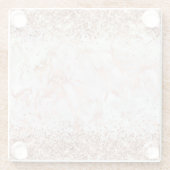 Glitterig Roos Goud en Grijs Marmer Glazen Onderzetter (Achterkant)