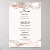 Glitterig Roos Goud Wit Agaat 2 Rand Menu A4 Poster (Voorkant)