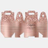 Glitterig Roos Gouden Glam Sweet Sixteen Bedankdoosjes (Ongevouwen)