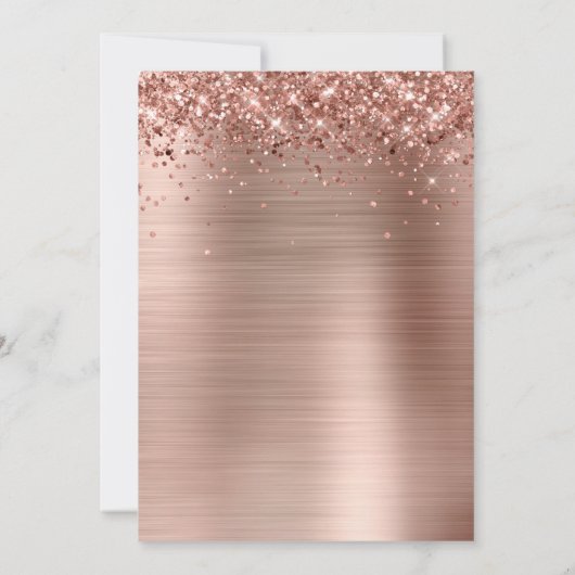 Glitterig Roos Goudfolie Classy Save The Date (Achterkant)