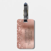 Glitterig Roos Goudfolie Logo Bagagelabel (Achterkant verticaal)