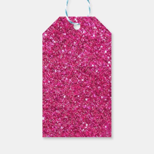 Glitterig roze Gift Labels Cadeaulabel (Achterkant)