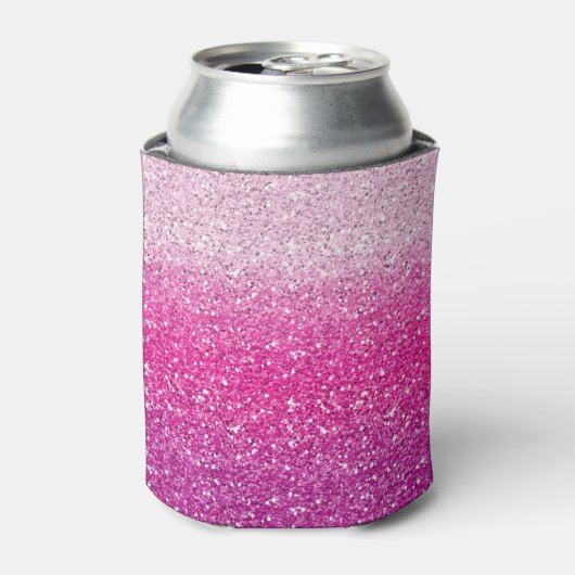 Glitterig roze ombre blikjeskoeler (Blikje Voorkant)