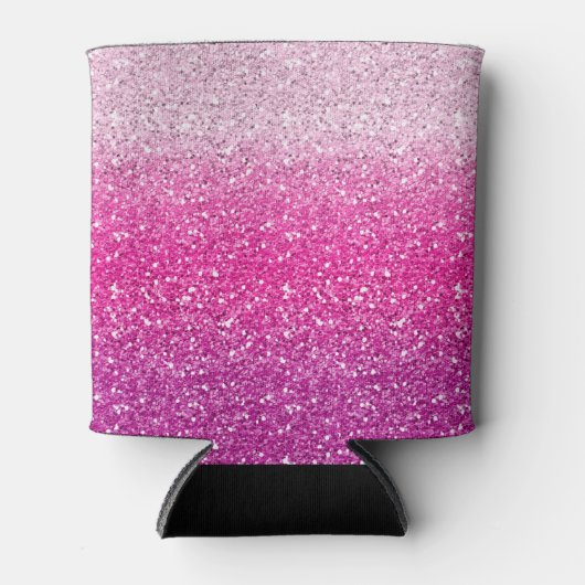 Glitterig roze ombre blikjeskoeler (Voorkant)