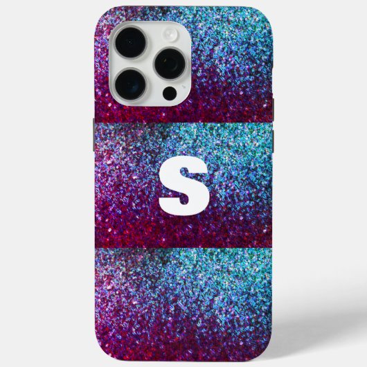 Glitterig Roze Paarse Ombre Abstract Monogram Case-Mate iPhone Case (Achterkant)