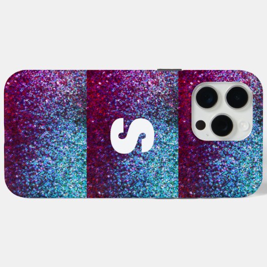 Glitterig Roze Paarse Ombre Abstract Monogram Case-Mate iPhone Case (Achterkant (horizontaal))