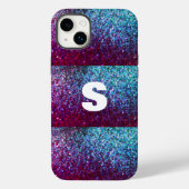 Glitterig Roze Paarse Ombre Abstract Monogram Case-Mate iPhone Case (Achterkant)