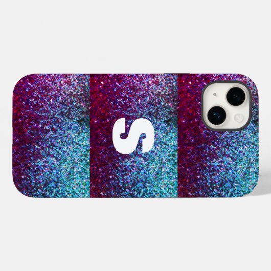 Glitterig Roze Paarse Ombre Abstract Monogram Case-Mate iPhone Case (Achterkant (horizontaal))