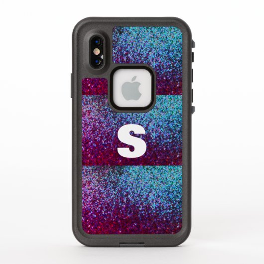 Glitterig roze Paarse Ombre Abstract Monogram Gift (Achterkant)