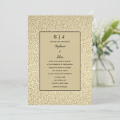 Glitterig Sepia Goud Gouden Zwart Elegant Bruiloft Kaart (Staand voorkant)