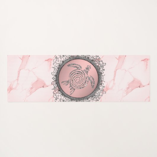 Glitterig Zee Schroef roze marmer aan Yogamat (Achterkant (horizontaal))