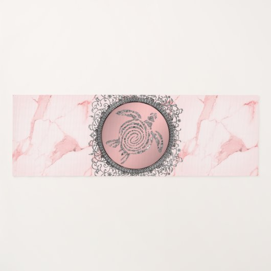 Glitterig Zee Schroef roze marmer aan Yogamat (Voorkant (horizontaal))