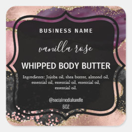 Glitterig Zwart Agaat Body Butter Labels