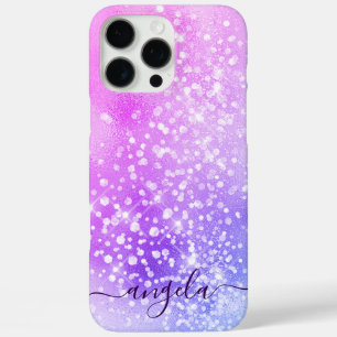 Glitterige Bleek Roze Ombre Glam Handtekening iPhone 16 Pro Max Hoesje