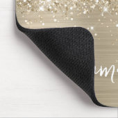 Glitterige Bleke Goud Glam Naam Muismat (Hoek)