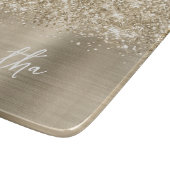 Glitterige Bleke Goud Glam Naam Snijplank (Hoek)