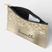 Glitterige Bleke Gouden Glam Naam Etui (Open)