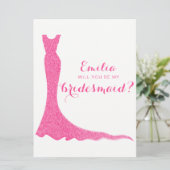 Glitterige bruidsmeisjesjurk kaart (Staand voorkant)
