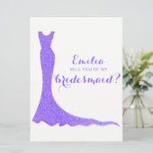 Glitterige bruidsmeisjesjurk kaart (Staand voorkant)