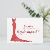 Glitterige bruidsmeisjesjurk kaart (Staand voorkant)