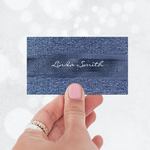 Glitterige denim marineblauwe kwaststreek visitekaartje