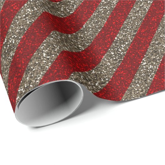 Glitterige diagonale strepen superb cadeaupapier (Rol Hoek)