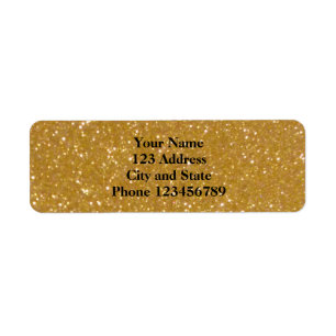 Glitterige faux gouden glimmer retour adreslabels etiket