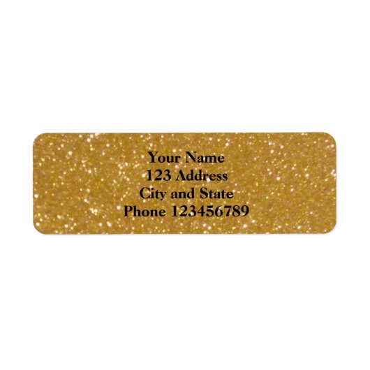 Glitterige faux gouden glimmer retour adreslabels etiket (Voorkant)