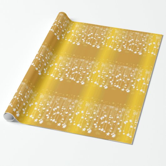 Glitterige Feestdagen in Gold Wrapping Paper Cadeaupapier (Uitgerold)