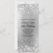 Glitterige Geborstelde Zilver Folie 18e Verjaardag Kaart (Voorkant)