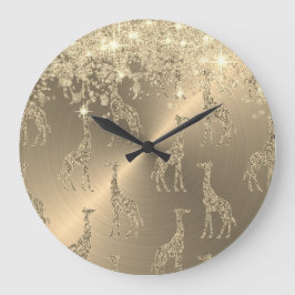 Glitterige Giraffes op Glitzy Gold           Grote Klok