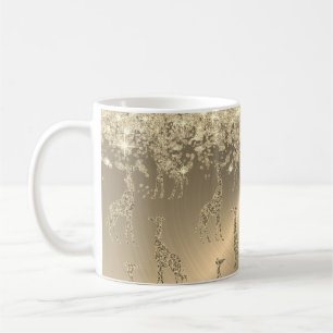 Glitterige Giraffes op Glitzy Gold Koffiemok