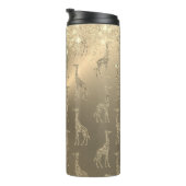 Glitterige Giraffes op Glitzy Gold Thermosbeker (Geroteerd rechts)