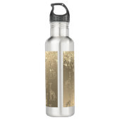 Glitterige Giraffes op Glitzy Gold Waterfles (Achterkant)