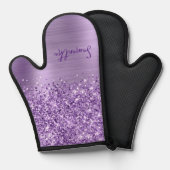 Glitterige Glam Konings Paars Naam Ovenwant (Voorkant / Achterkant)