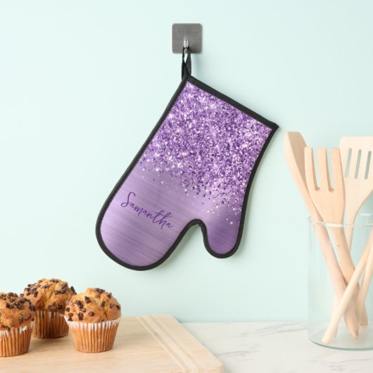 Glitterige Glam Konings Paars Naam Ovenwant (Insitu(Ophanging))