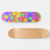 Glitterige glimlende gezichten persoonlijk skateboard (Horizontaal)