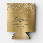 Glitterige goud folie 30e verjaardag blikjeskoeler (Voorkant)