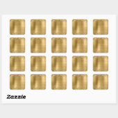 Glitterige goud folie blanco vierkante sticker (Vel)