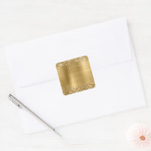 Glitterige goud folie blanco vierkante sticker (Envelop)