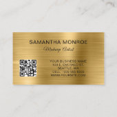 Glitterige goud folie monogram QR-code Visitekaartje (Achterkant)