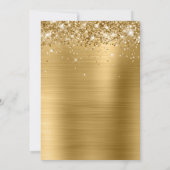 Glitterige Goud Folie Save the Date Kaart (Achterkant)