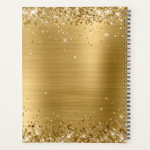 Glitterige goud folie stijl monogram planner (Achterkant)