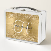 Glitterige goud folie zwart en wit monogram (Voorkant)