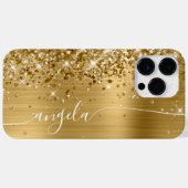 Glitterige Goud Glam Handtekening Case-Mate iPhone Case (Achterkant (horizontaal))