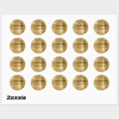 Glitterige Gouden Afgestudeerde van de Klas van 20 Ronde Sticker (Vel)