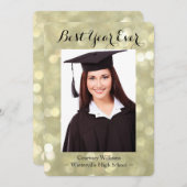Glitterige Gouden Afstudeerfoto Aankondiging (Voorkant / Achterkant)