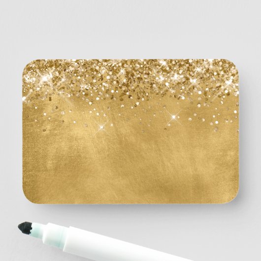 Glitterige Gouden Blank Naamplaatje (In situ)