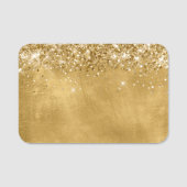 Glitterige Gouden Blank Naamplaatje (Voorkant)