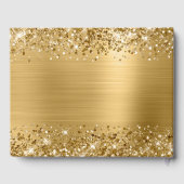 Glitterige Gouden Bruiloft Glam Gastenboek (Achterkant)